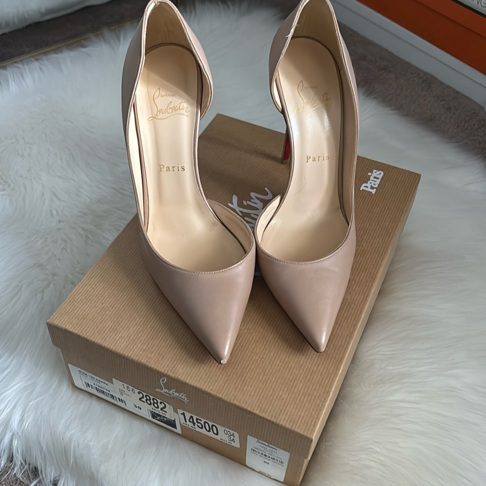Christian Louboutin 100 Napa nude pump